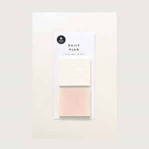 Suatelier Daily Plan.63 Sticky Notes – minimalist square sticky memo pad in neutral tones for planners, journals, and desk organization.