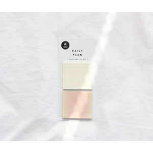Suatelier Daily Plan.63 Sticky Notes – minimalist square sticky memo pad in neutral tones for planners, journals, and desk organization.