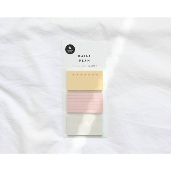 Load image into Gallery viewer, Suatelier Daily Plan .64 Sticky Notes – minimalist memo pad in soft tone, 55 × 30 mm, 40 sheets, for planners and desk notes.
