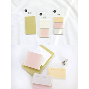 Suatelier Daily Plan .64 Sticky Notes – minimalist memo pad in soft tone, 55 × 30 mm, 40 sheets, for planners and desk notes.
