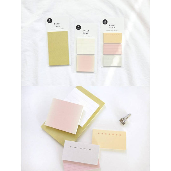 Load image into Gallery viewer, Suatelier Daily Plan .64 Sticky Notes – minimalist memo pad in soft tone, 55 × 30 mm, 40 sheets, for planners and desk notes.

