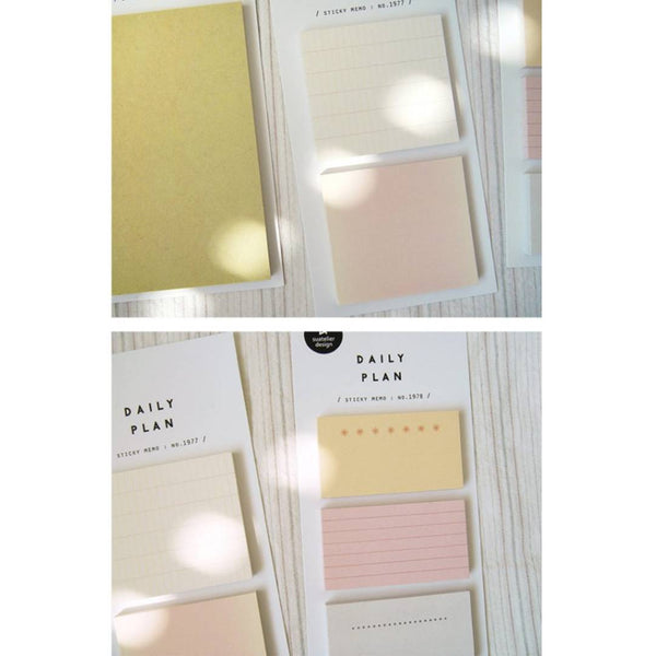 Load image into Gallery viewer, Suatelier Daily Plan .64 Sticky Notes – minimalist memo pad in soft tone, 55 × 30 mm, 40 sheets, for planners and desk notes.
