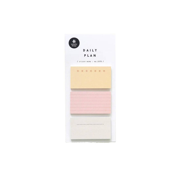 Load image into Gallery viewer, Suatelier Daily Plan .64 Sticky Notes – minimalist memo pad in soft tone, 55 × 30 mm, 40 sheets, for planners and desk notes.
