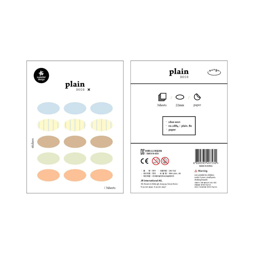 Suatelier Plain Deco Sticker Plain 90 made from premium PET material, these transparent stickers blend seamlessly onto any surface.