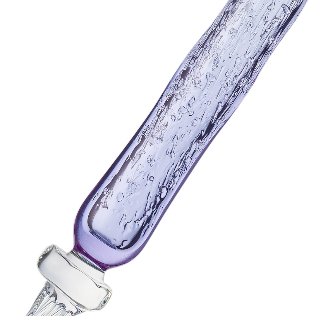 Matsubokkuri Tsubutsubu Glass Fountain Pen in Clear Blue — Matsubokkuri fountain pen — precision nib writing instrument, at Cityluxe Singapore stationery store