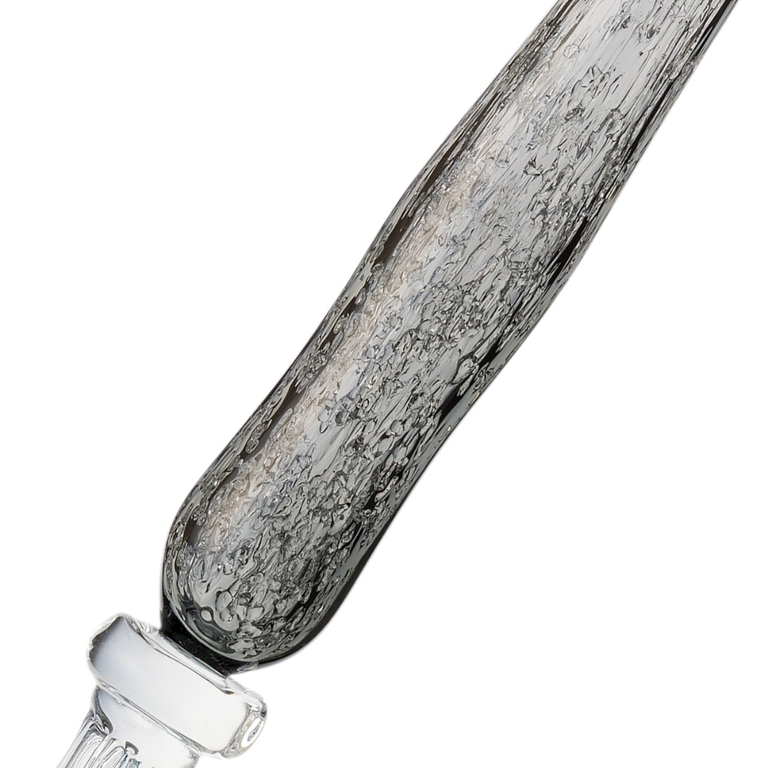 Matsubokkuri Tsubutsubu Glass Fountain Pen - Clear Black