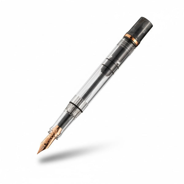 Load image into Gallery viewer, TWSBI ECO Black Marble with Bronze fountain pen, marbled black barrel with bronze accents
