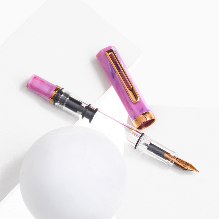 TWSBI ECO Fluorite Purple with Bronze Fountain Pen — barrel detail