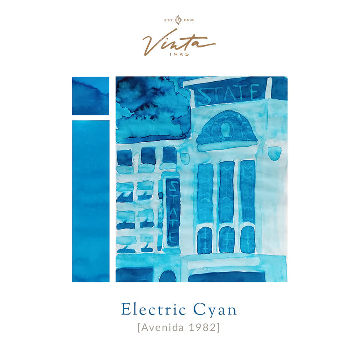 Vinta Inks 15ml Electric Cyan (Avenida 1982) — cap detail