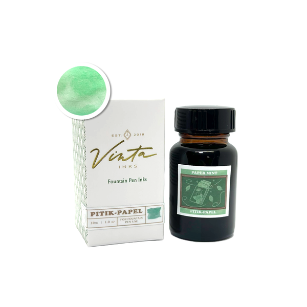 Vinta Inks Homeroom 30ml Bottled Ink in Paper Mint [Pitik-Papel] — Vinta Inks fountain pen ink — premium bottled ink for writing, at Cityluxe Singapore