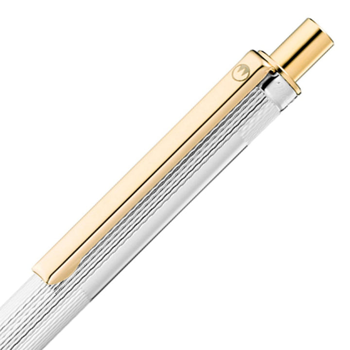 Waldmann Eco Grain Gold Trim Ballpoint Pen in Silver – 925 sterling silver, gold-plated trim – view 6 | Cityluxe Singapore