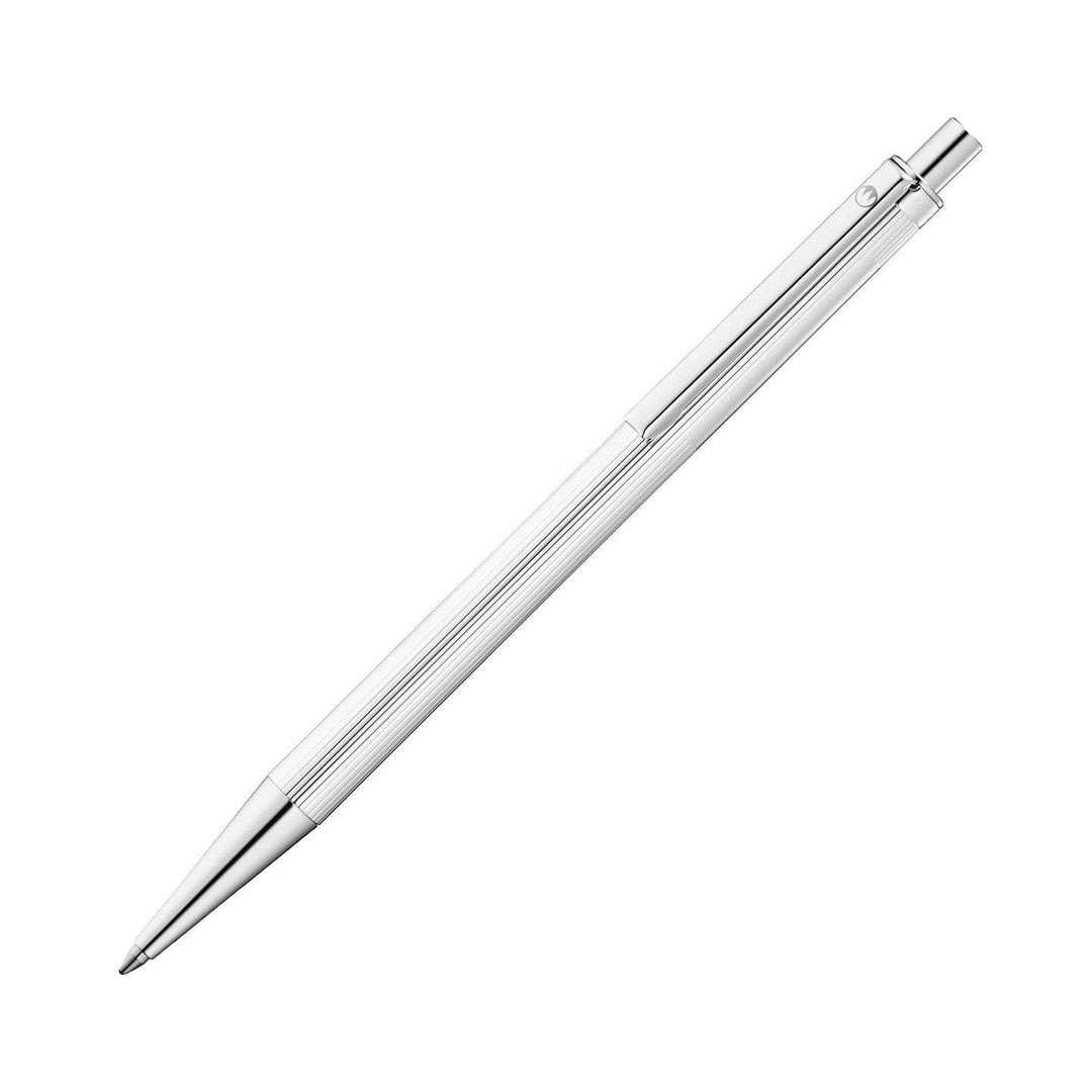 Waldmann Eco Pinstripe Ballpoint Pen in Silver – 925 sterling silver, platinum-plated trim – view 1 | Cityluxe Singapore
