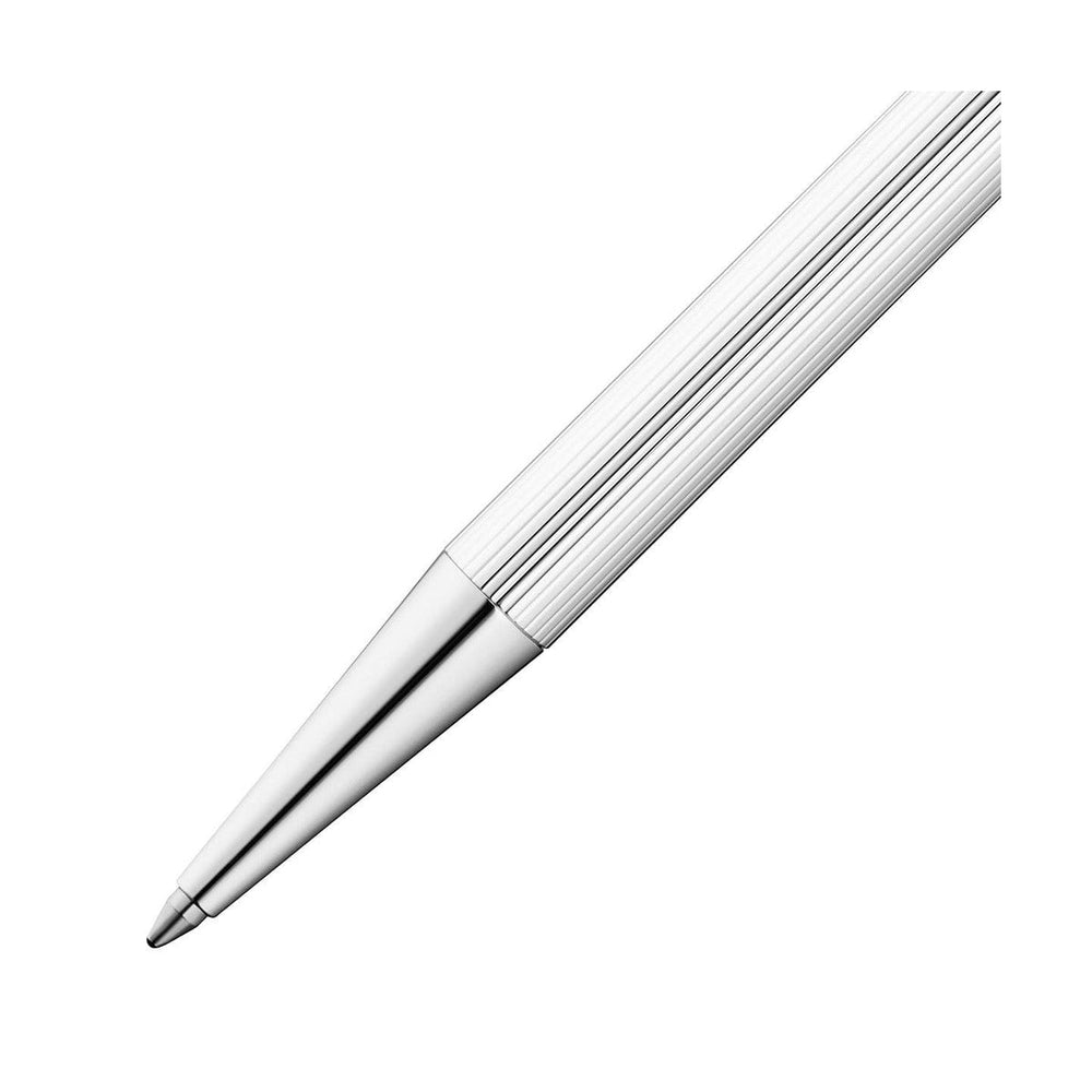 Waldmann Eco Pinstripe Ballpoint Pen in Silver – 925 sterling silver, platinum-plated trim – view 2 | Cityluxe Singapore