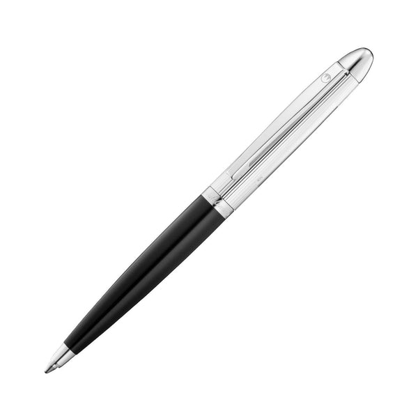 Waldmann Pocket Ballpoint Pen in Black Lacquer and 925 Sterling Silver Pinstripe – view 2 | Cityluxe Singapore