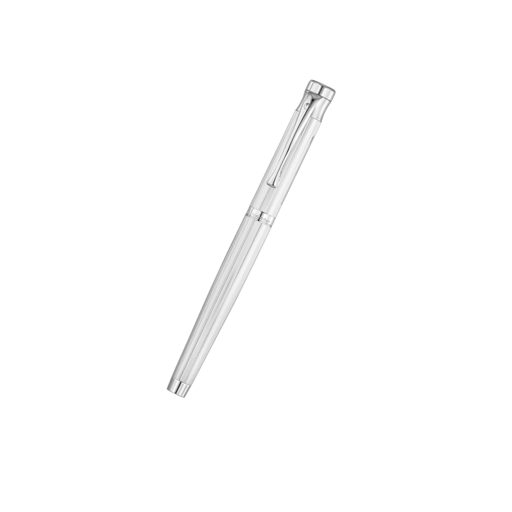 Waldmann Tango Grain Fountain Pen in Silver Medium Steel Nib — Waldmann fountain pen — precision nib writing instrument, at Cityluxe Singapore stationery store