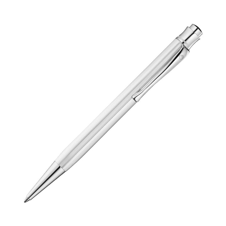 Waldmann Tango Grain Ballpoint Pen in Silver – 925 sterling silver, guilloché grain pattern – view 1 | Cityluxe Singapore