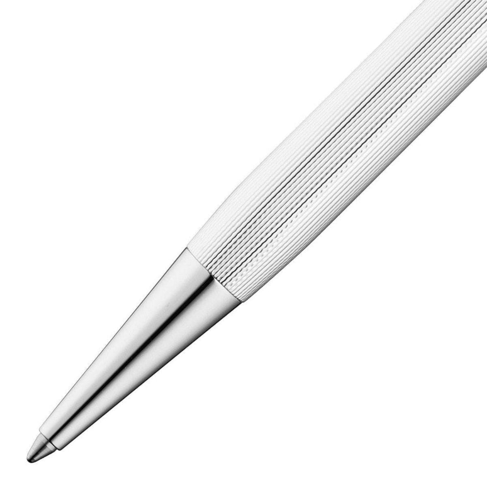 Waldmann Tango Grain Ballpoint Pen in Silver – 925 sterling silver, guilloché grain pattern – view 2 | Cityluxe Singapore