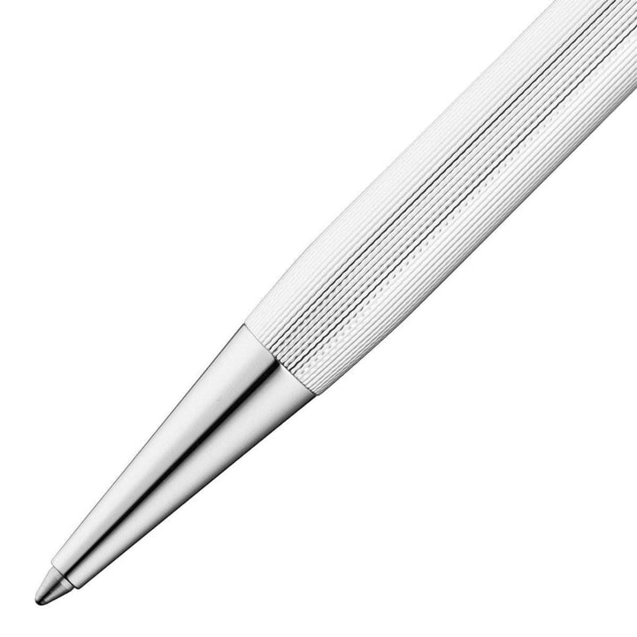 Waldmann Tango Grain Ballpoint Pen in Silver – 925 sterling silver, guilloché grain pattern – view 2 | Cityluxe Singapore