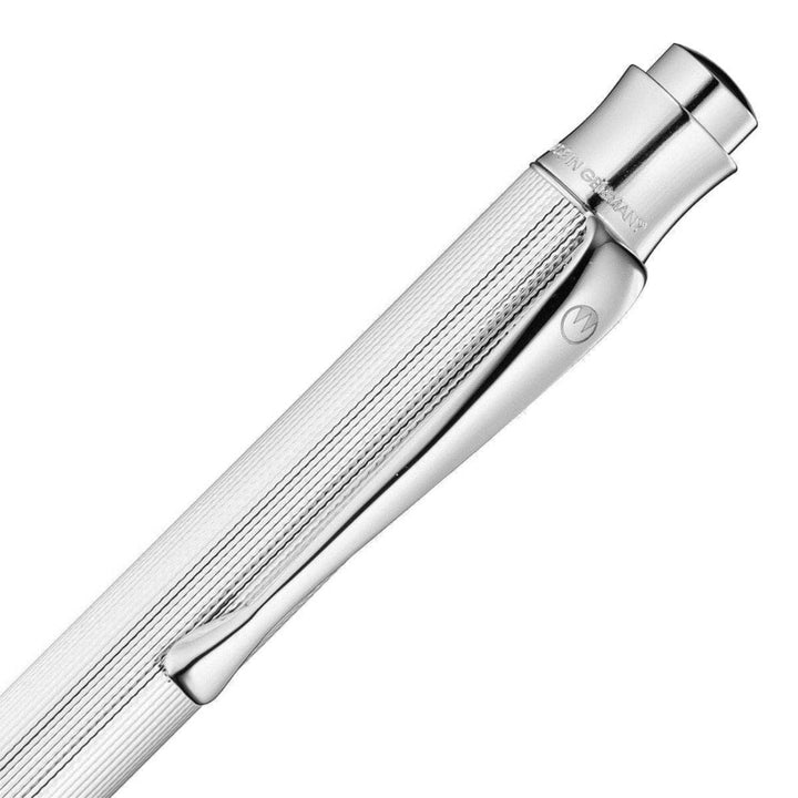 Waldmann Tango Grain Ballpoint Pen in Silver – 925 sterling silver, guilloché grain pattern – view 3 | Cityluxe Singapore