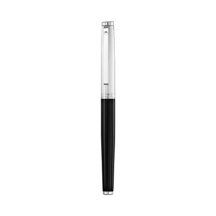 Waldmann Tuscany Fountain Pen in Black with Sterling Silver Pinstripe Cap, Medium Steel Nib – view 5 | Cityluxe Singapore