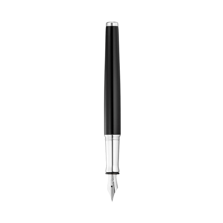 Waldmann Tuscany Fountain Pen in Black with Sterling Silver Pinstripe Cap, Medium Steel Nib – view 6 | Cityluxe Singapore
