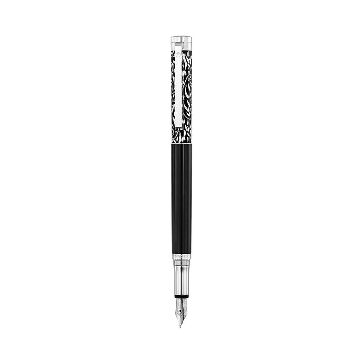 Waldmann Xetra Vienna Fountain Pen in Black, Medium Steel Nib – hand-engraved 925 sterling silver cap – view 4 | Cityluxe Singapore