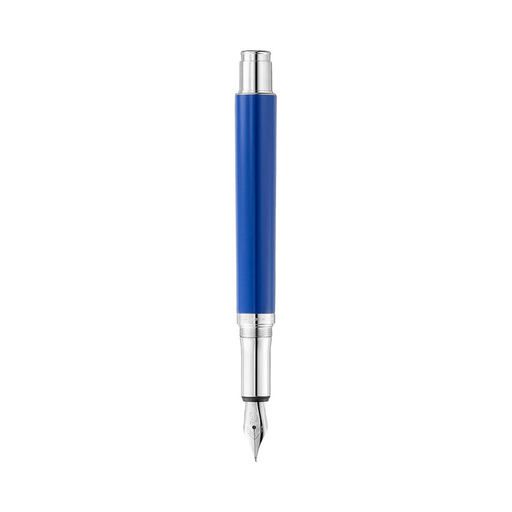 Waldmann Xetra Vienna Fountain Pen in Blue, Extra-Fine Steel Nib – hand-engraved 925 sterling silver cap – view 4 | Cityluxe Singapore