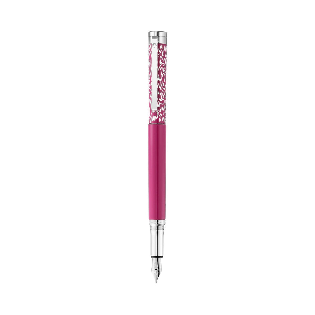Waldmann Xetra Vienna Fountain Pen in Pink, Medium Steel Nib – hand-engraved 925 sterling silver cap – view 2 | Cityluxe Singapore