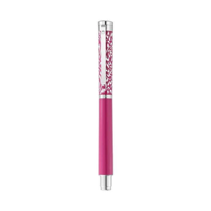 Waldmann Xetra Vienna Fountain Pen in Pink, Medium Steel Nib – hand-engraved 925 sterling silver cap – view 3 | Cityluxe Singapore