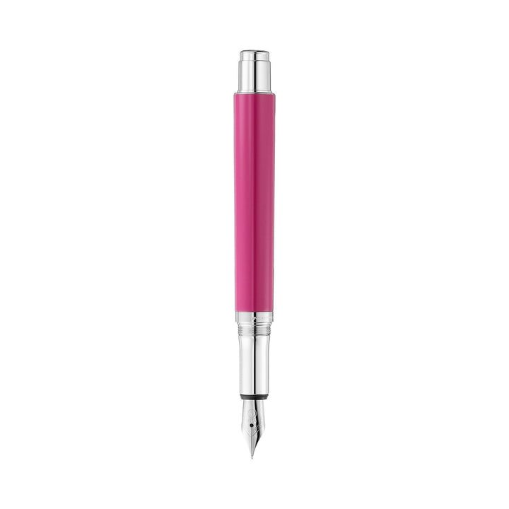 Waldmann Xetra Vienna Fountain Pen in Pink, Medium Steel Nib – hand-engraved 925 sterling silver cap – view 4 | Cityluxe Singapore