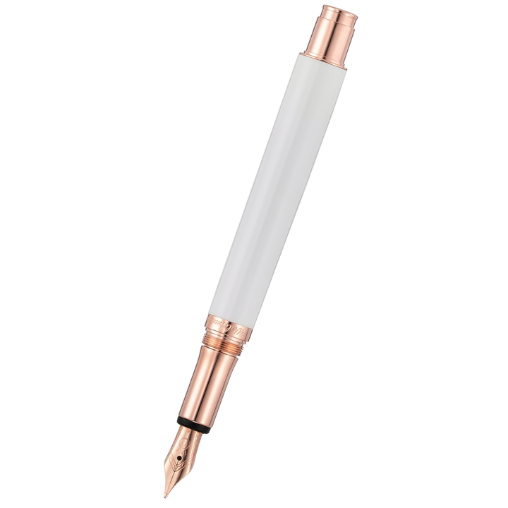 Waldmann Xetra Vienna Lady Fountain Pen in White Medium Steel Nib — Waldmann fountain pen — precision nib writing instrument, at Cityluxe Singapore stationery store
