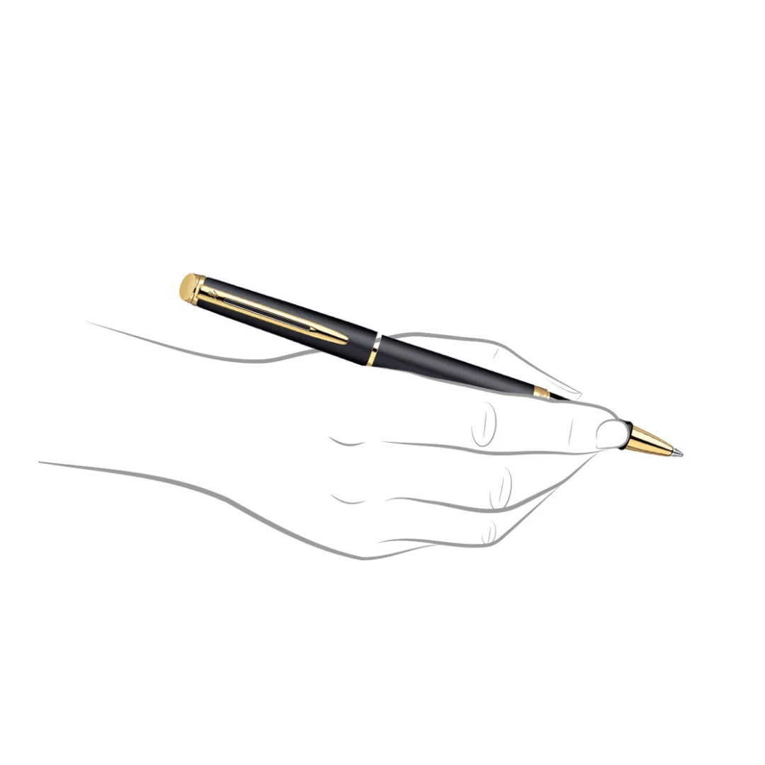 Waterman Hemisphere Matte Black Rollerball Pen with Gold Trim