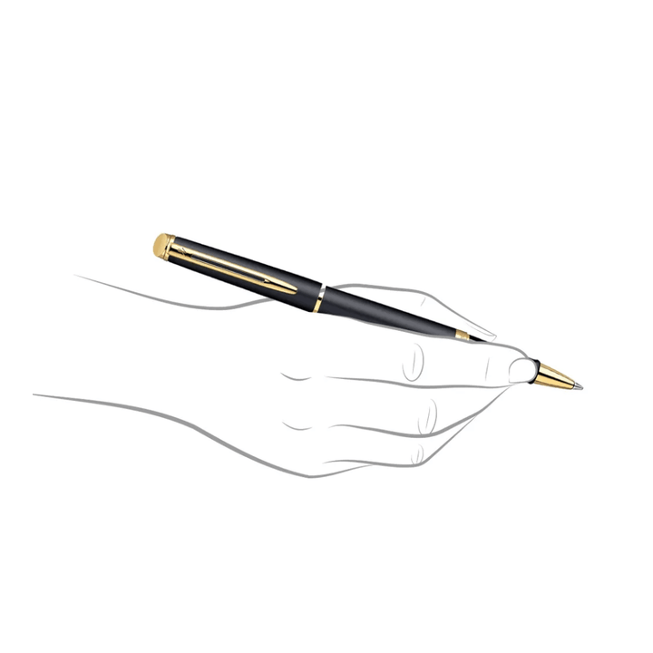 Waterman Hemisphere Matte Black Rollerball Pen with Gold Trim