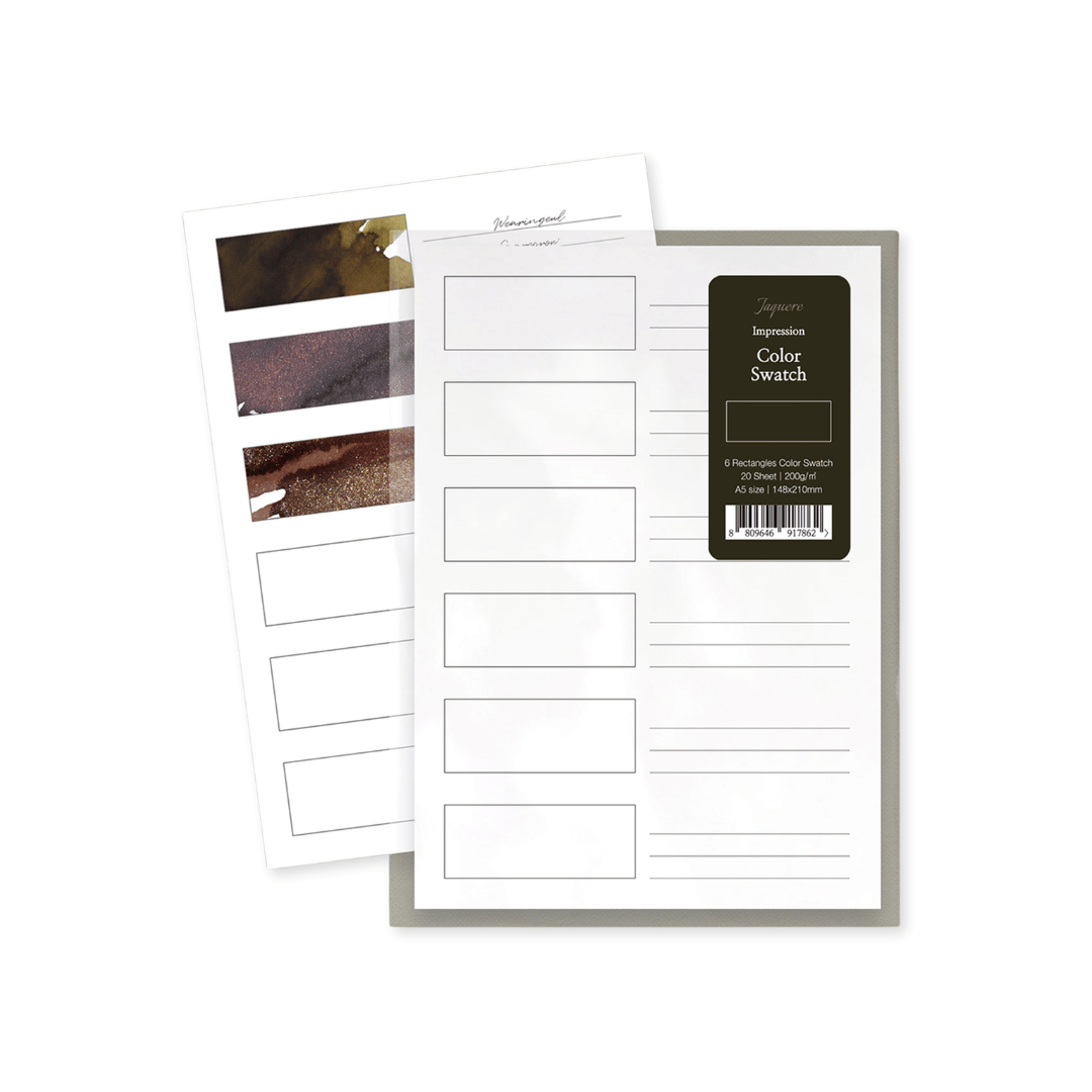 Wearingeul Impression Ink Swatch Card 6 Rectangles - A5 Size (148x210mm) – main product photo