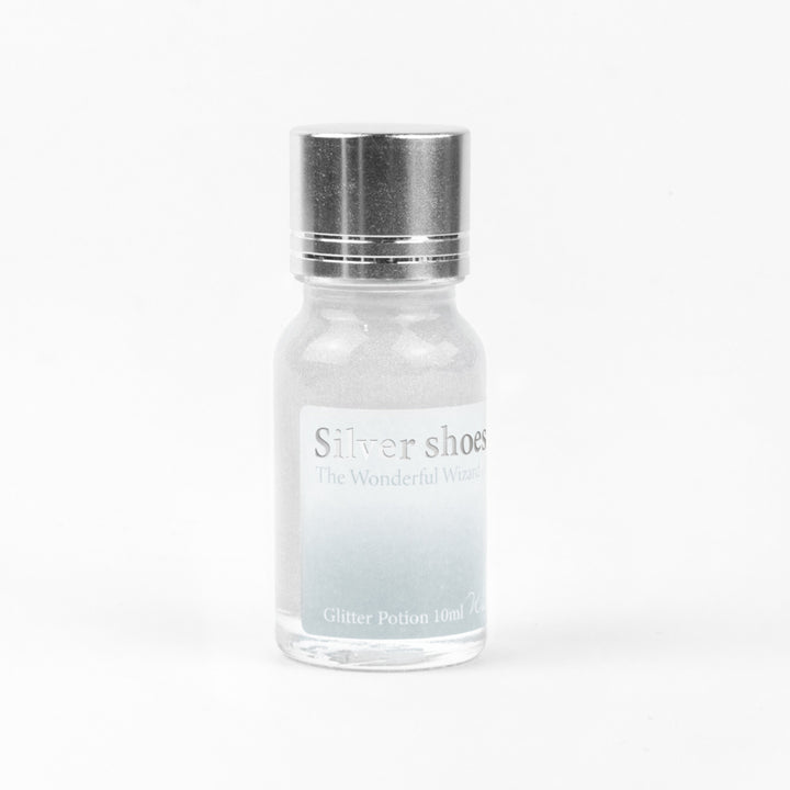 Wearingeul Silver Shoes (Wizard of Oz) Glitter Potion 10ml bottle with silver and blue glitter on a white background