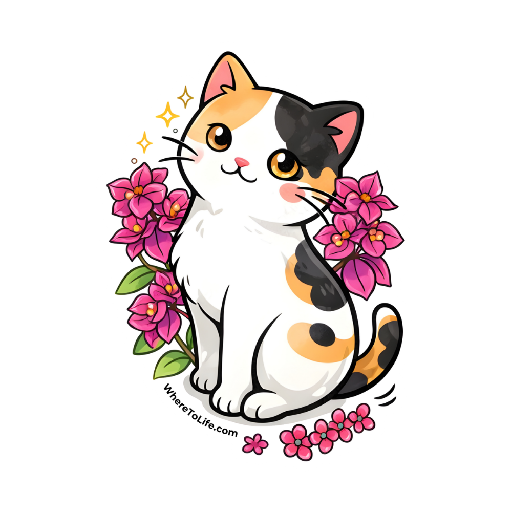 WhereTo Sticker - Cat Frangipani