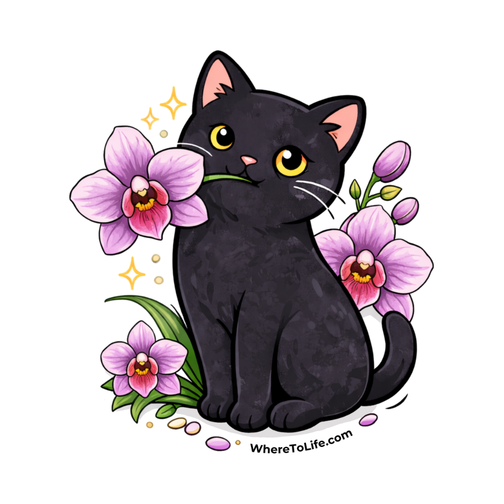 WhereTo Sticker - Cat Orchid