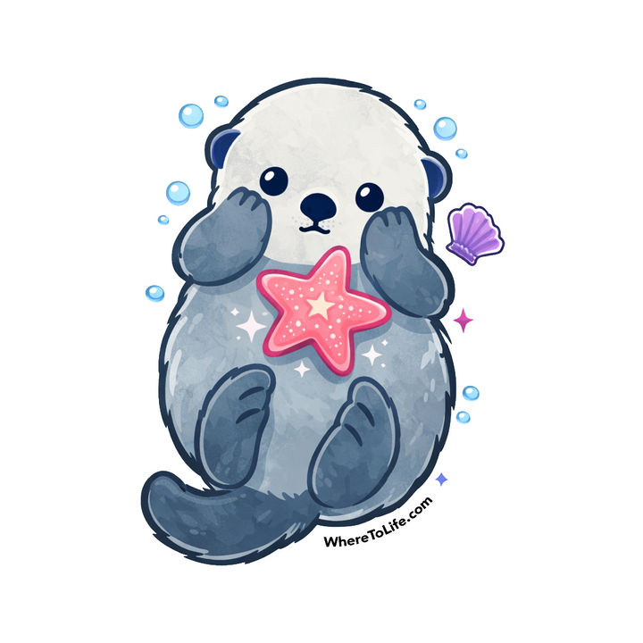 WhereTo Sticker - Otter Star