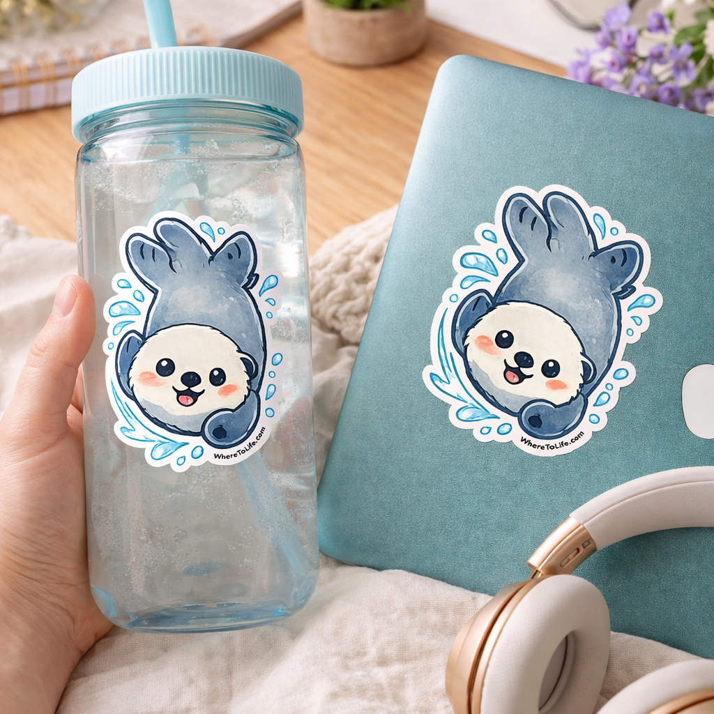 WhereTo Sticker - Otter Swim