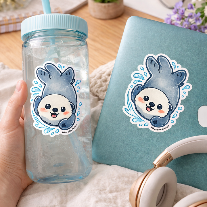 WhereTo Sticker - Otter Swim