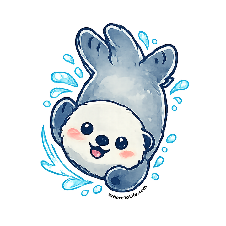 WhereTo Sticker - Otter Swim