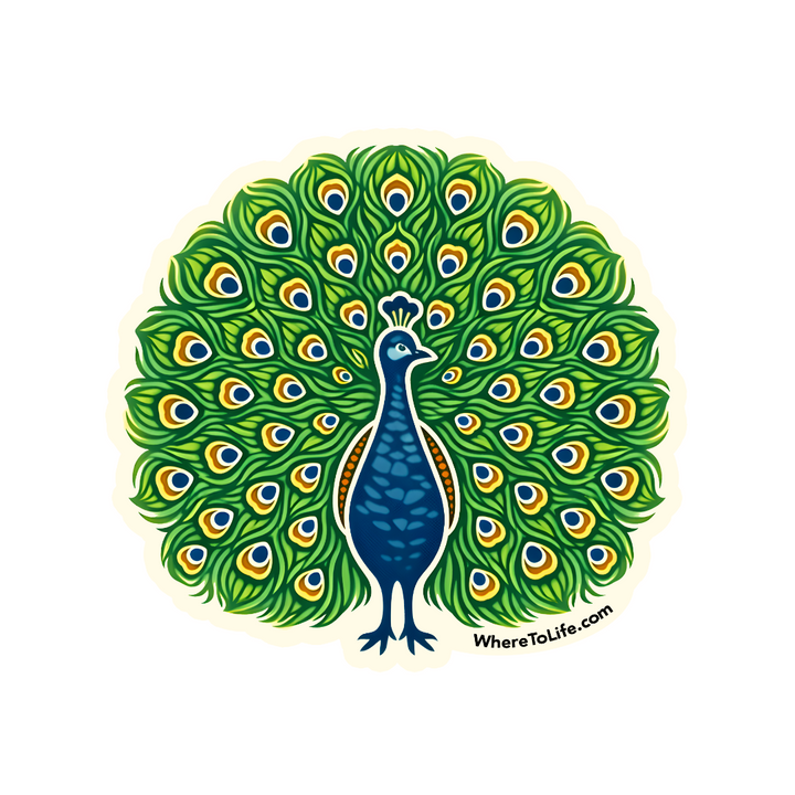 WhereTo Sticker - Tile Peacock