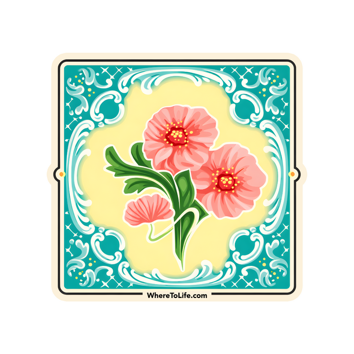 WhereTo Sticker - Tile Pink Emerald