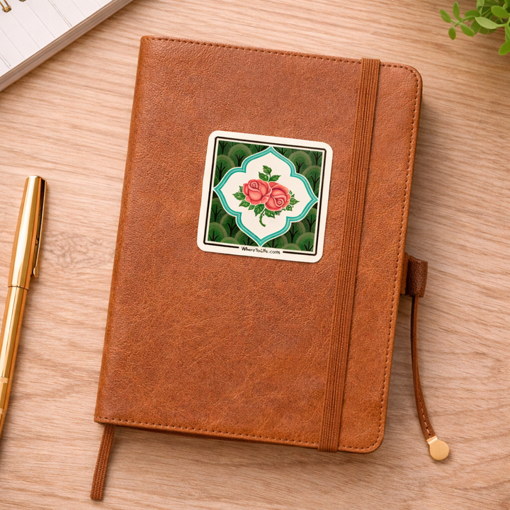 WhereTo Sticker - Tile Rose Green