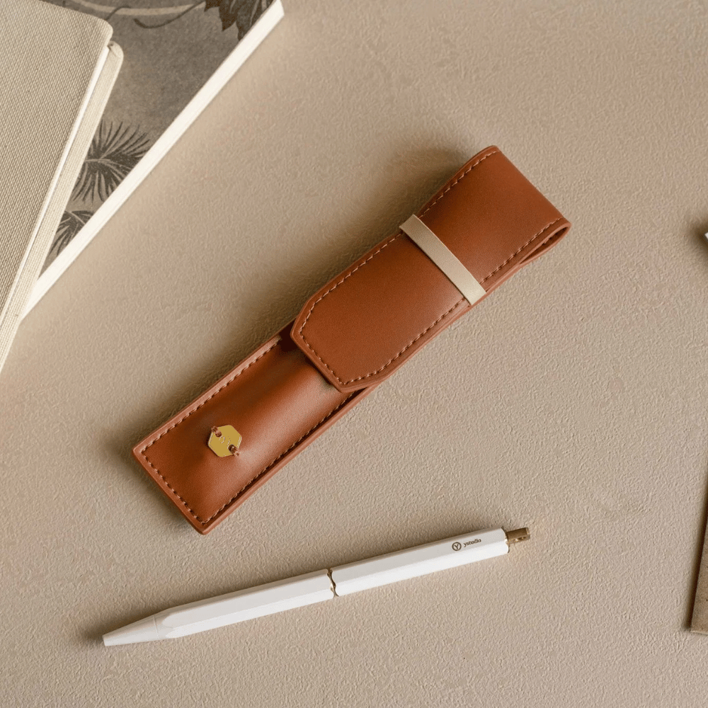 Ystudio Classic Reflect-1 Pen Pouch - Caramel