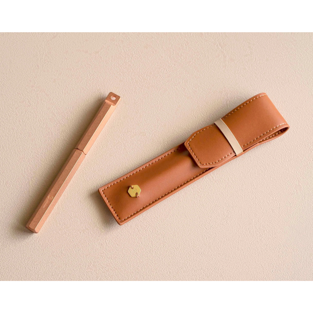 Ystudio Classic Reflect-1 Pen Pouch - Caramel