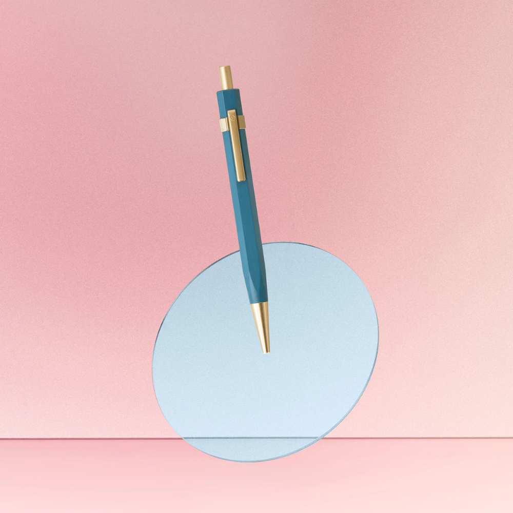 Ystudio Glamour Evolve - Ocean Sustainable Ballpoint Pen - Sea Indigo (With Clip)
