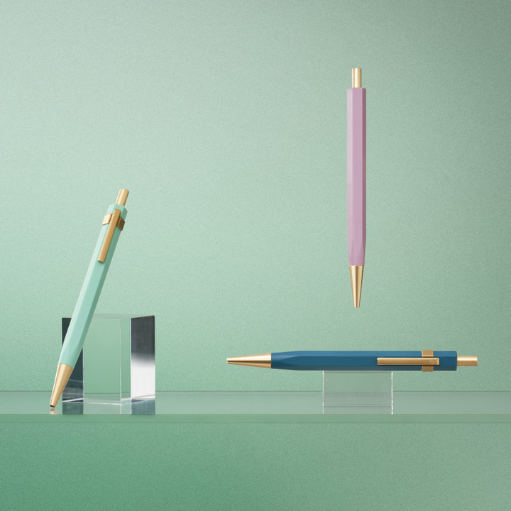 Ystudio Glamour Evolve - Ocean Sustainable Ballpoint Pen - Teal Green (With Clip)