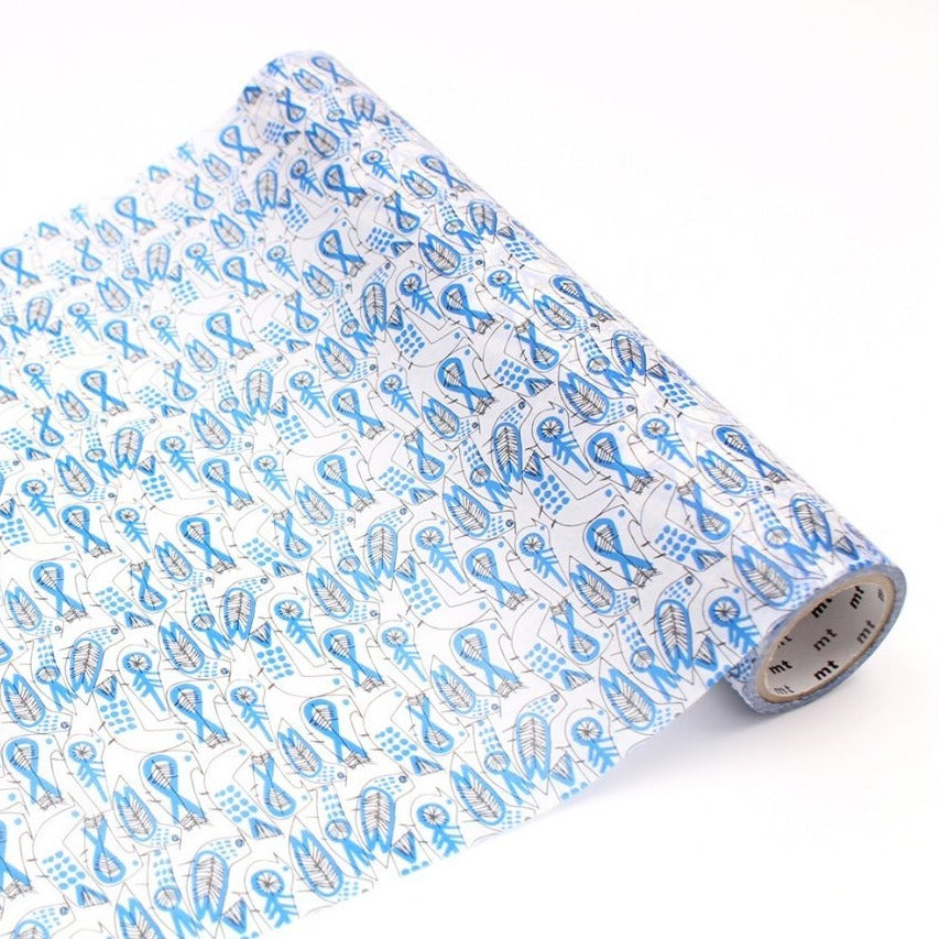 MT Wrap Lisa Larson Retrobirds, MT Tape, Washi Tape, mt-wrap-230mm-lisa-larson-retrobirds-mtwrap51, blue, For Crafters, mt wrap, mtwrap, washi tape, Cityluxe