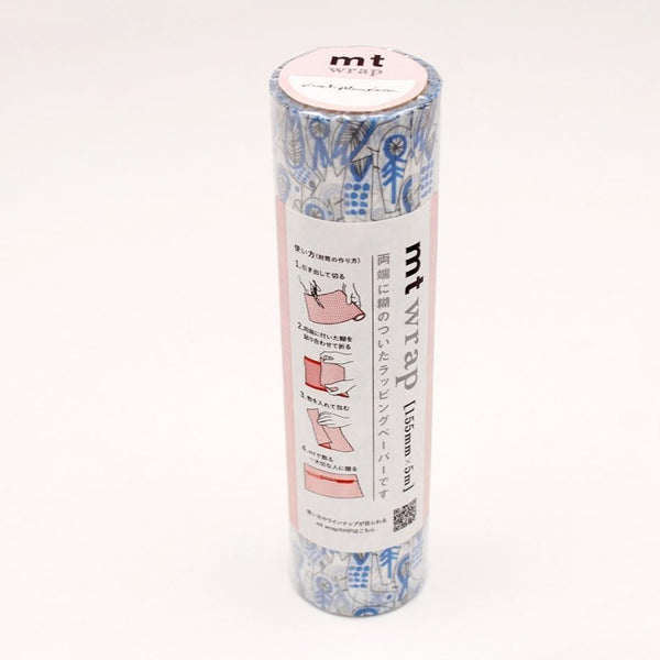 Load image into Gallery viewer, MT Wrap S Lisa Larson Retrobirds, MT Tape, Washi Tape, mt-wrap-155mm-lisa-larson-retrobirds-mtwrmi51, blue, For Crafters, mt wrap, mtwrap, washi tape, Cityluxe
